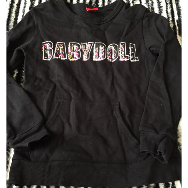 BABYDOLL(ベビードール)のブラックベビド、トレーナー キッズ/ベビー/マタニティのキッズ服男の子用(90cm~)(Tシャツ/カットソー)の商品写真