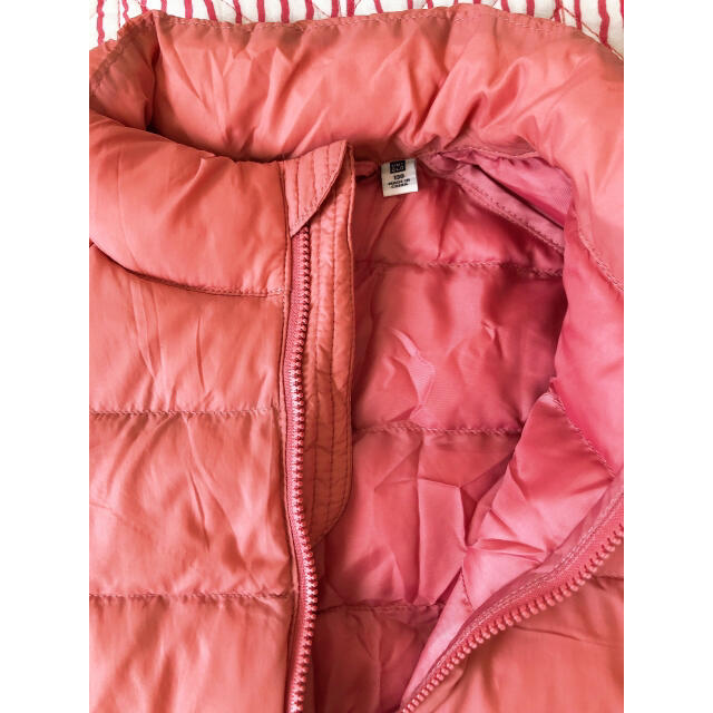 UNIQLO(ユニクロ)の美品　ユニクロ　ダウン　130 ピンク キッズ/ベビー/マタニティのキッズ服女の子用(90cm~)(ジャケット/上着)の商品写真