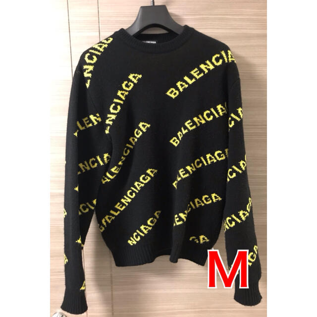 96cmウエストBALENCIAGA（ バレンシアガ）ニット　ロゴクルーネック