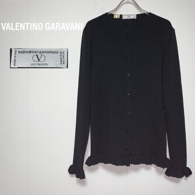 valentino garavani(ヴァレンティノガラヴァーニ)のヴァレンティノガラバーニ　シャツ　カーディガン　ニット　ブラウス　刺繍　黒 レディースのトップス(カーディガン)の商品写真