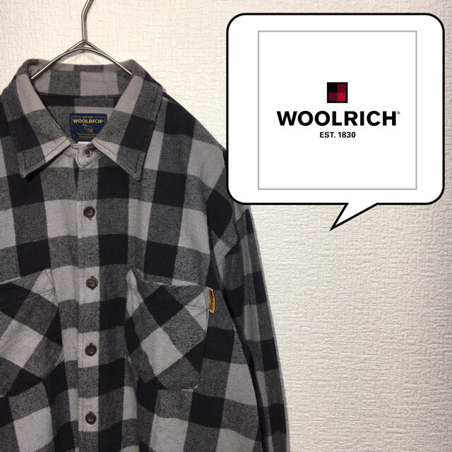 WOOLRICH(ウールリッチ)のウールリッチ wool rich シャツ ネルシャツ M グレー 黒 古着 メンズのトップス(シャツ)の商品写真