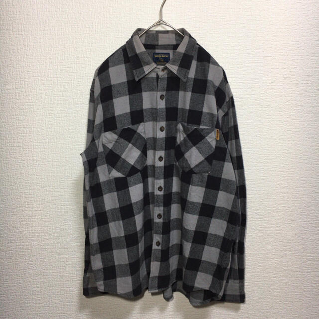 WOOLRICH(ウールリッチ)のウールリッチ wool rich シャツ ネルシャツ M グレー 黒 古着 メンズのトップス(シャツ)の商品写真