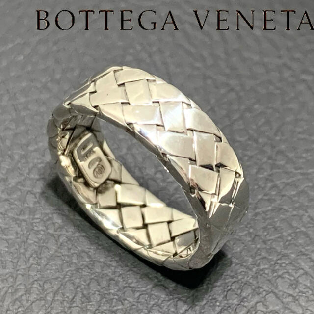 BOTTEGA VENETA  THREAD ブラッシュドシルバーリング 17号