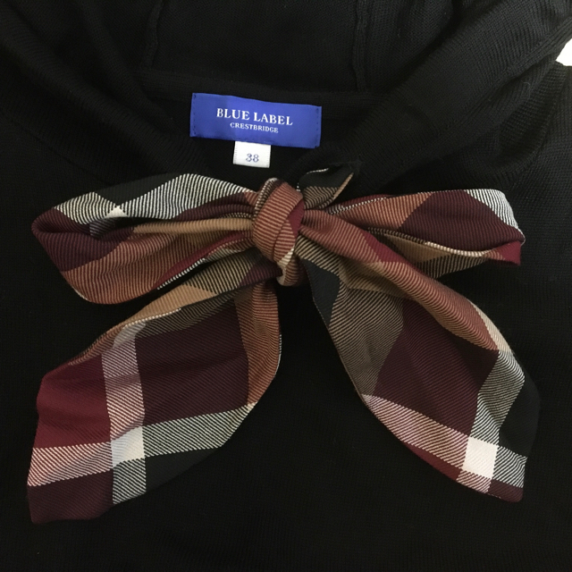 BURBERRY BLUE LABEL(バーバリーブルーレーベル)のブルーレーベルクレストブリッジ　パーカーニット　サイズ38 レディースのトップス(ニット/セーター)の商品写真