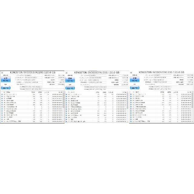 SSD 120GB 3枚セット　 Kingston SSDnow 300 2