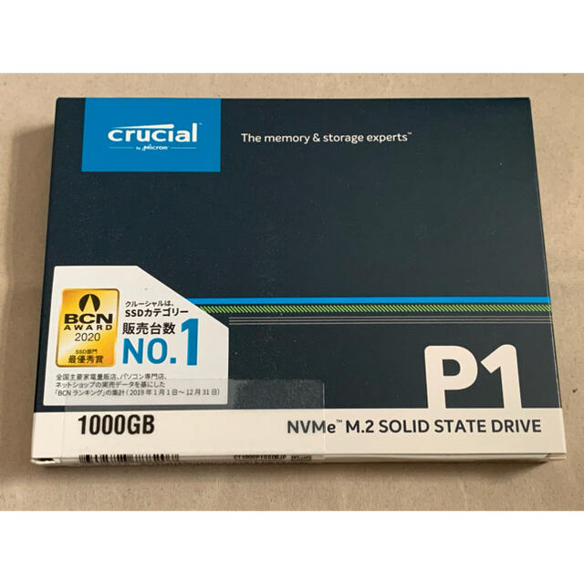 Crucial型番Crucial M.2 NVMe SSD 1TB CT1000P1SSD8JP