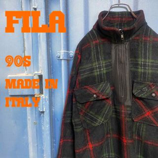 フィラ(FILA)の90s ITALY フィラ ハーフジップ チェック柄 プルオーバー ゆるだぼ(ブルゾン)