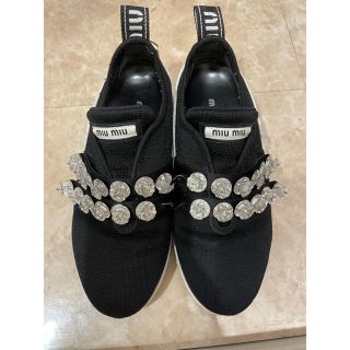 ミュウミュウ(miumiu)のmiumiu ビジュースニーカー　24.5cm(スニーカー)