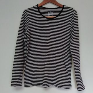 ムジルシリョウヒン(MUJI (無印良品))の無印　クルーネック　ボーダー　長袖Tシャツ(Tシャツ(長袖/七分))