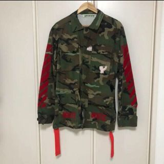 OFF-ＷHITE カモフラ柄ミリタリージャケット-