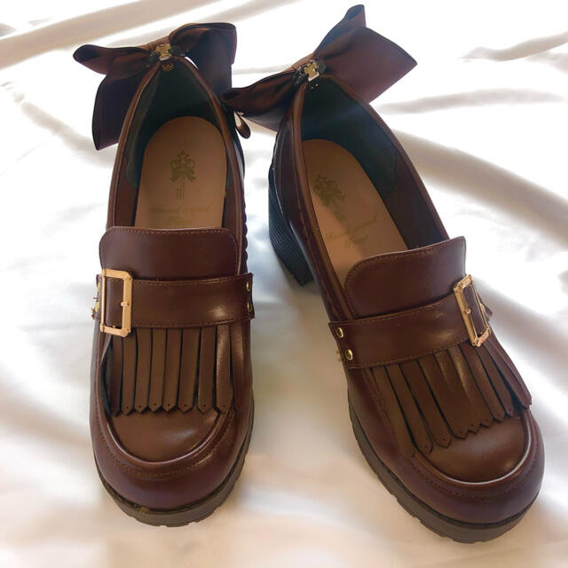 Amavel(アマベル)の【未使用品】アマベル Amavel ローファー リボン 茶色 ブラウン L レディースの靴/シューズ(ローファー/革靴)の商品写真