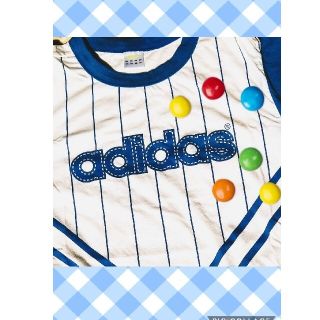 アディダス(adidas)の❇️真っ白にブルーのストライプ　adidas　Tシャツ(Tシャツ(半袖/袖なし))