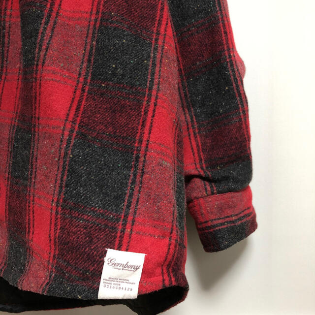 corduroy collar red check coverall shirt メンズのジャケット/アウター(カバーオール)の商品写真