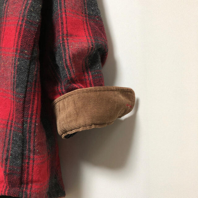 corduroy collar red check coverall shirt メンズのジャケット/アウター(カバーオール)の商品写真