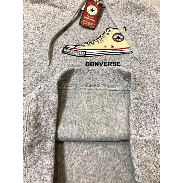 CONVERSE(コンバース)のコンバース converse 裏起毛 パーカー L グレー☆新品未使用 メンズのトップス(パーカー)の商品写真