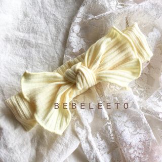 【SALE】リブベビーヘアバンド（イエロー）(帽子)