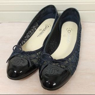 CHANEL レースバレエシューズ