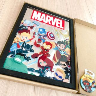 ディズニー(Disney)のMARVEL 壁掛けと缶バッチ(その他)