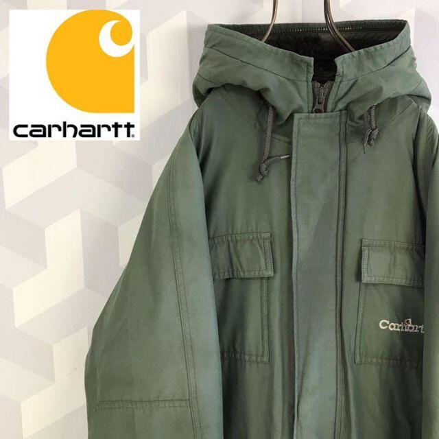 carhartt(カーハート)の【希少モデル】Lサイズ カーハートN3Bミリタリーダウンジャケットモッズコート緑 メンズのジャケット/アウター(モッズコート)の商品写真