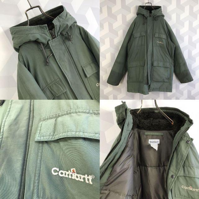 carhartt(カーハート)の【希少モデル】Lサイズ カーハートN3Bミリタリーダウンジャケットモッズコート緑 メンズのジャケット/アウター(モッズコート)の商品写真