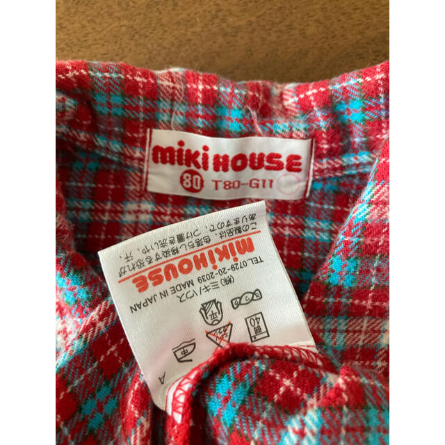 mikihouse(ミキハウス)のMIKI HOUSE ミキハウス レトロ チェック シャツ ブラウス 80cm キッズ/ベビー/マタニティのベビー服(~85cm)(シャツ/カットソー)の商品写真