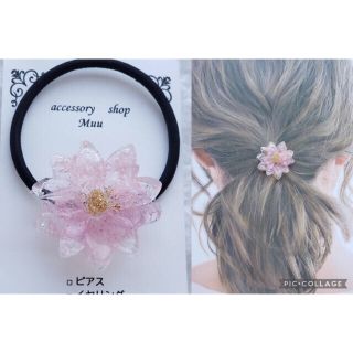 3点♡  ドライフラワー　押し花ヘアゴム　押し花ヘアーアクセサリー(ヘアアクセサリー)