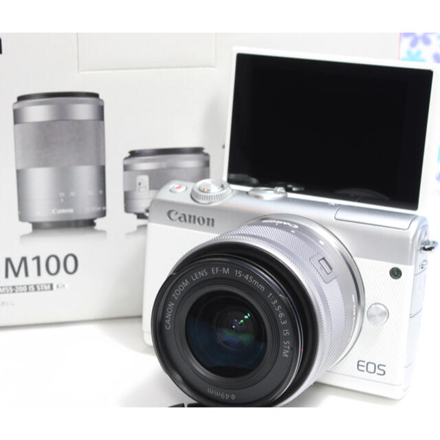 ★新品未使用品★スマホ転送機能付♪キヤノン EOS M100ホワイト