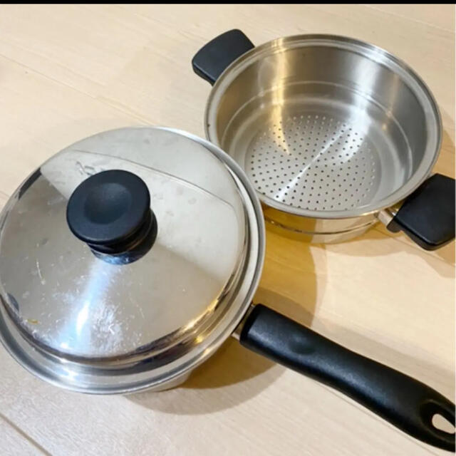 アムウェイ クイーンクック 大ソースパン➕蒸し器のセット アムウェイ クイーンクック 大ソースパン➕蒸し器のセット