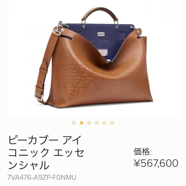 FENDI(フェンディ)の未使用20SS フェンディ ピーカブー アイコニック エッセンシャル ズッカ柄  メンズのバッグ(ショルダーバッグ)の商品写真