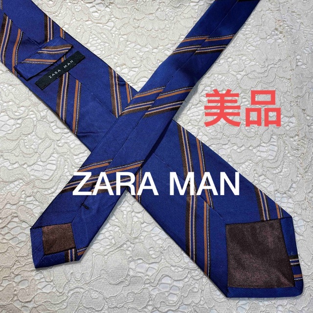 ZARA(ザラ)の美品！ZARA MAN ネクタイ ブルー ストライプ 大人気！ メンズのファッション小物(ネクタイ)の商品写真