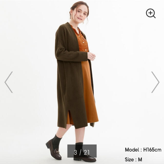 GU(ジーユー)のGU ニットロングガウン XL DARK BROWN レディースのジャケット/アウター(ガウンコート)の商品写真