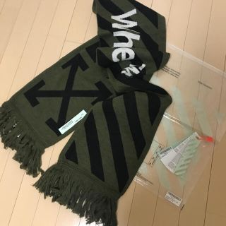 OFF-WHITE オフホワイト マフラー - 黒x白xベージュ等(総柄)