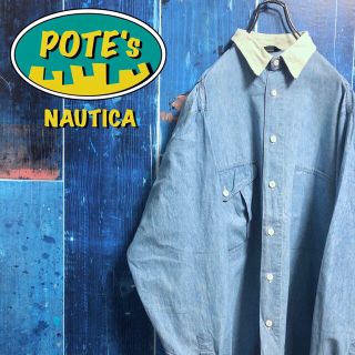 ノーティカ(NAUTICA)の豊田様【ノーティカ】コーデュロイ襟切替ダブルポケットシャンブレーシャツ 90s(シャツ)