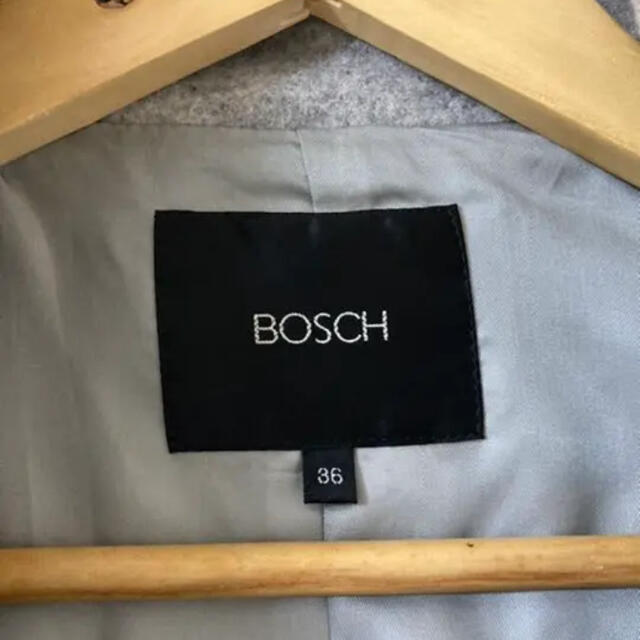 BOSCH(ボッシュ)のボッシュ　スタンドカラー　カシミアウールコート　グレー　サイズ36 レディースのジャケット/アウター(チェスターコート)の商品写真