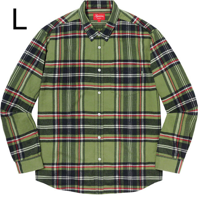 Supreme Tartan Flannel Shirt green L - シャツ