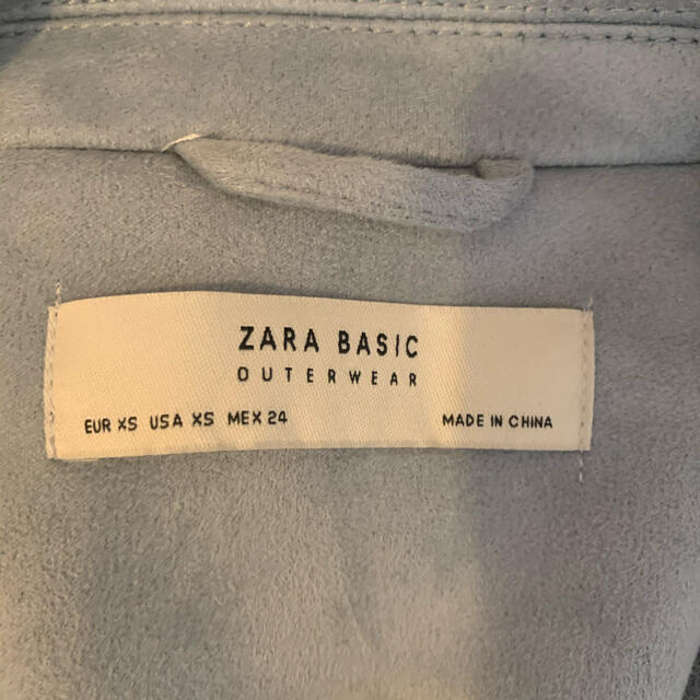 ZARA(ザラ)のZARA ライダースジャケット　ジャケット　スヌード　ブルー　ライトグレー レディースのジャケット/アウター(ライダースジャケット)の商品写真