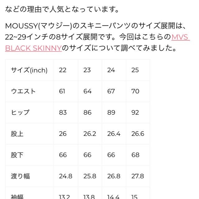 moussy(マウジー)のマウジー　スキニーパンツ　23 レディースのパンツ(スキニーパンツ)の商品写真