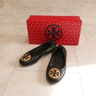 トリーバーチ(Tory Burch)のたとたん様専用  バレエシューズ  ブラック  ゴールド(バレエシューズ)