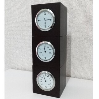 (価格改定)【時計・温度計・湿度計】ライフメーター(置時計)