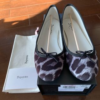 レペット(repetto)のレペット　レオパードグレー38 新品未使用ラウンドタイプ(バレエシューズ)