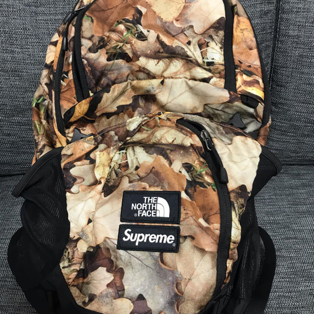 supreme northface バックパック枯葉