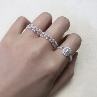 ビーズリング 3点セット ハンドメイド(リング)