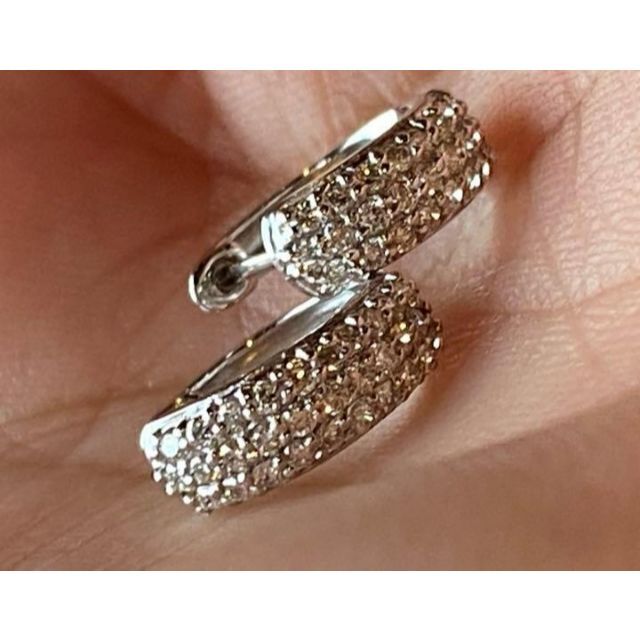 完売しました。。。。⑩✨計0.5ct✨豪華✨上質ダイヤ✨幅広 フープ