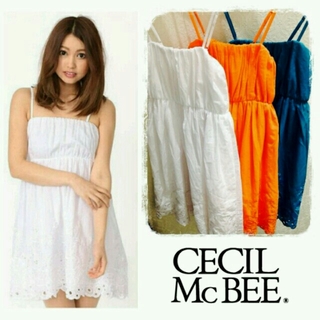 セシルマクビー(CECIL McBEE)の新品♡セシルマクビー♡裾刺繍ワンピース(ミニワンピース)