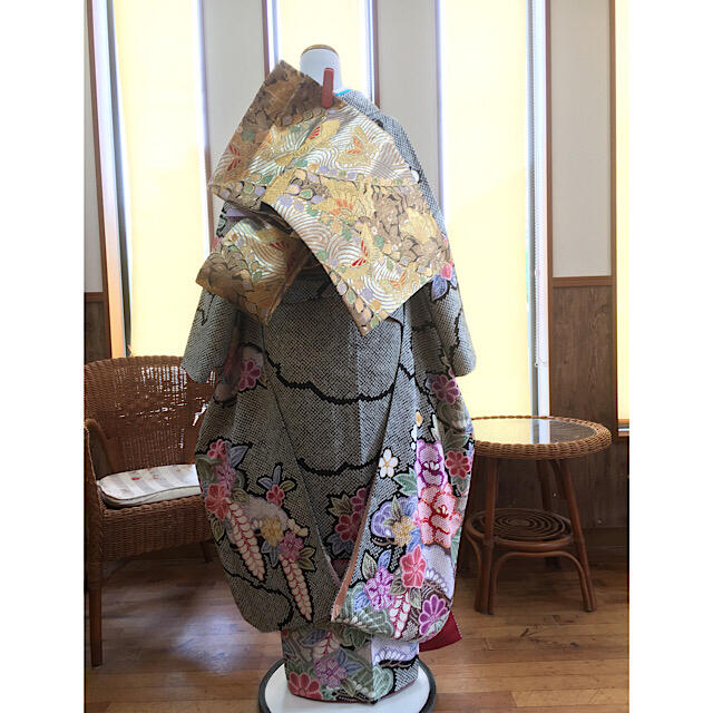 きぬたや風 総絞り エンボス 振袖 ふくよかな方
