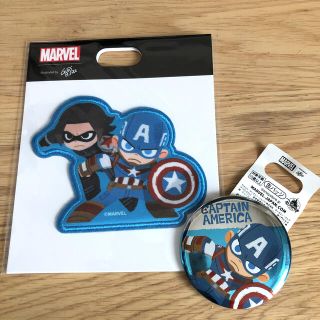 マーベル(MARVEL)のMARVEL キャプテンアメリカ　ステッカー　缶バッジ(アメコミ)