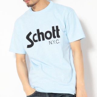 ショット(schott)の新品★Schott BASIC LOGO T-SHIRT ライトブルー/S(Tシャツ/カットソー(半袖/袖なし))