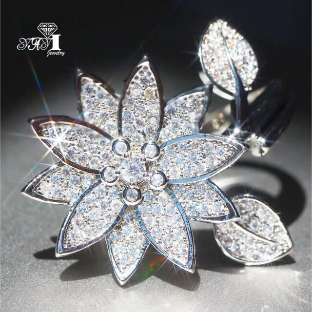 ジュエリープリンセスカット  ジルコニア9.6CT アジャスタブルリング レディースのアクセサリー(リング(指輪))の商品写真