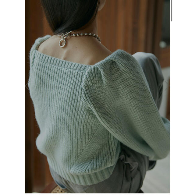 Ameri VINTAGE(アメリヴィンテージ)のAmeri vintage 2WAY PUFF CARDIGAN ミント レディースのトップス(ニット/セーター)の商品写真