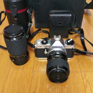 ペンタックス(PENTAX)のPENTAX -MGフイルム一眼レフカメラ+望遠レンズ+フラッシュセット(フィルムカメラ)